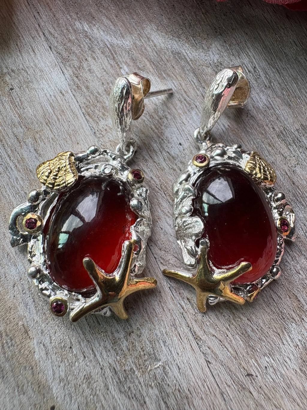 Ocean Dream Garnet Earrings