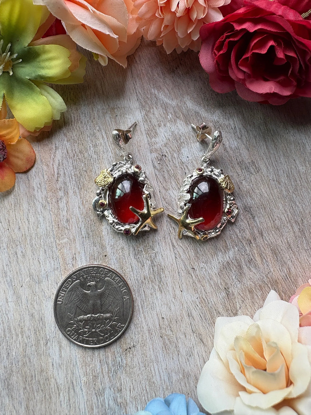Ocean Dream Garnet Earrings