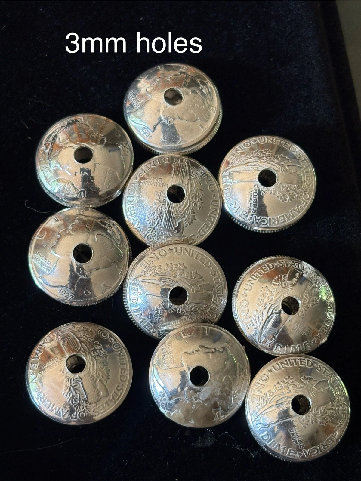 Mercury Dime Beads -made to order