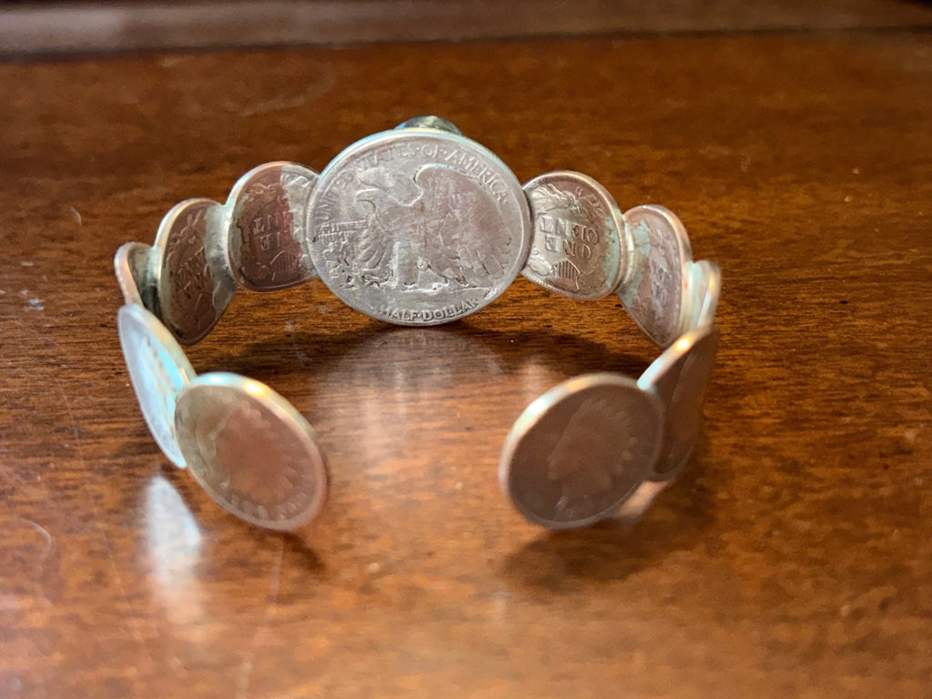 Kingman Indian Head Penny Cuff size 7.5”