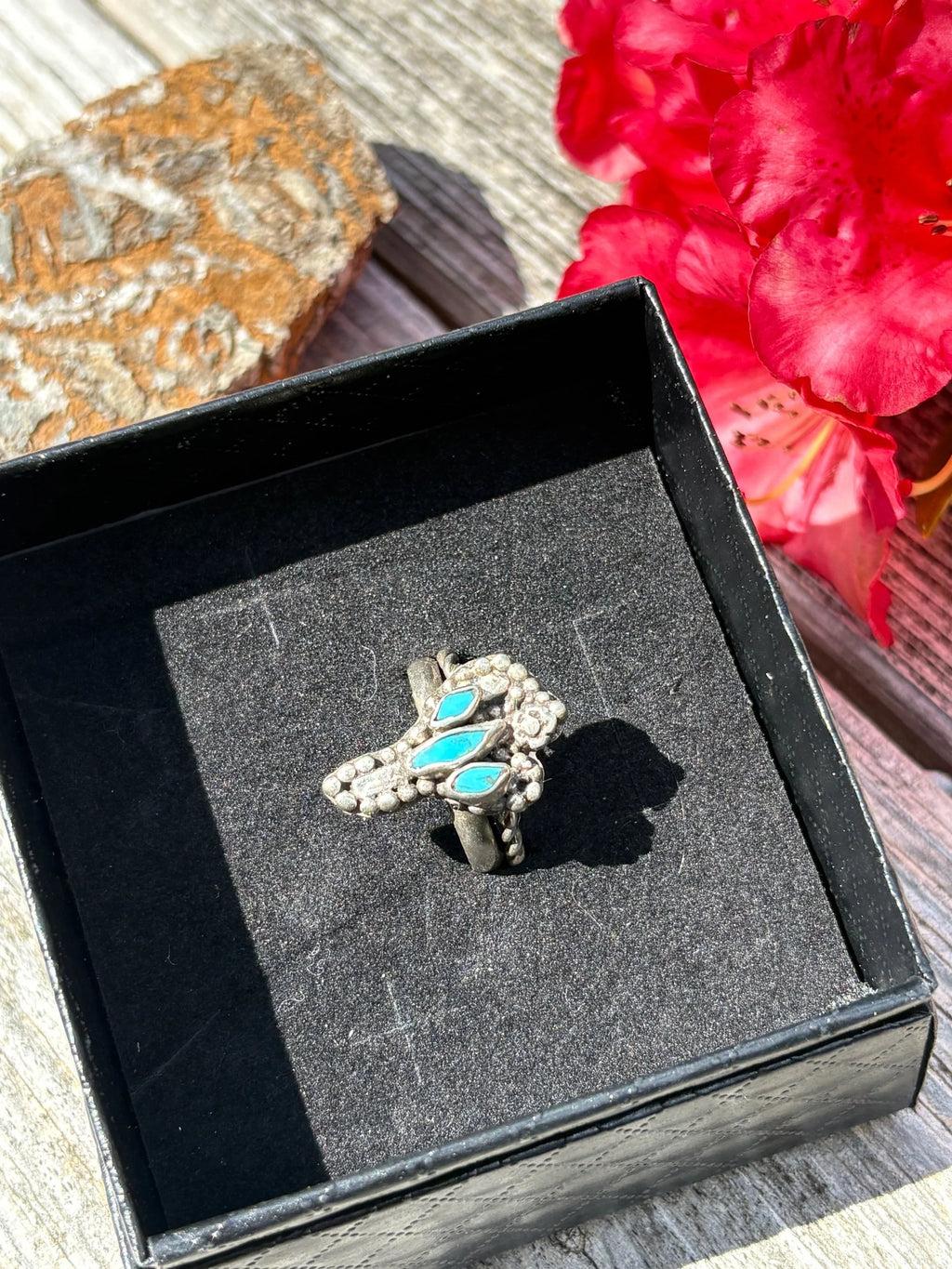 Cactus Inspired Kingan Turquoise Ring Size 8