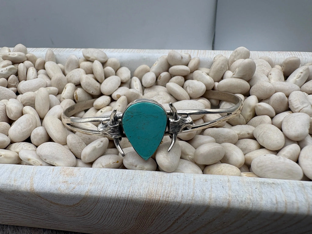 Western Style Turquoise Cuff Sterling Silver