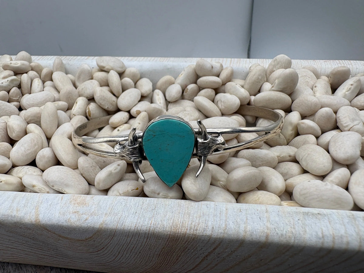 Western Style Turquoise Cuff Sterling Silver