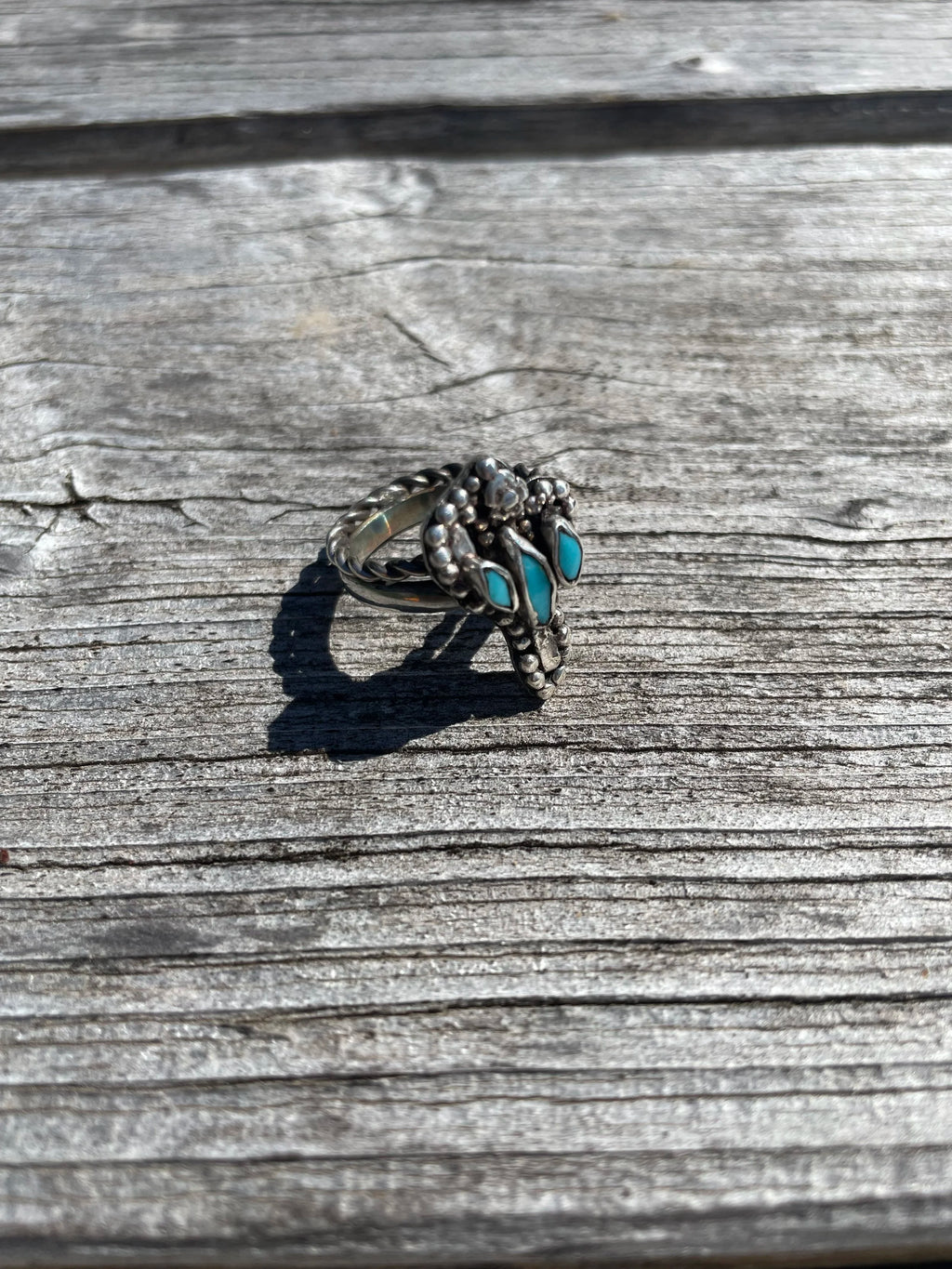 Cactus Inspired Kingan Turquoise Ring Size 8