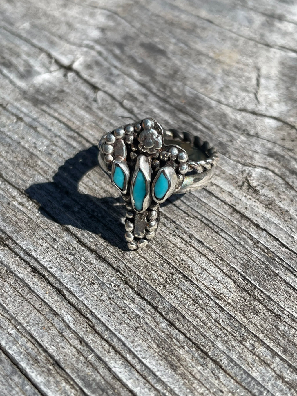Cactus Inspired Kingan Turquoise Ring Size 8