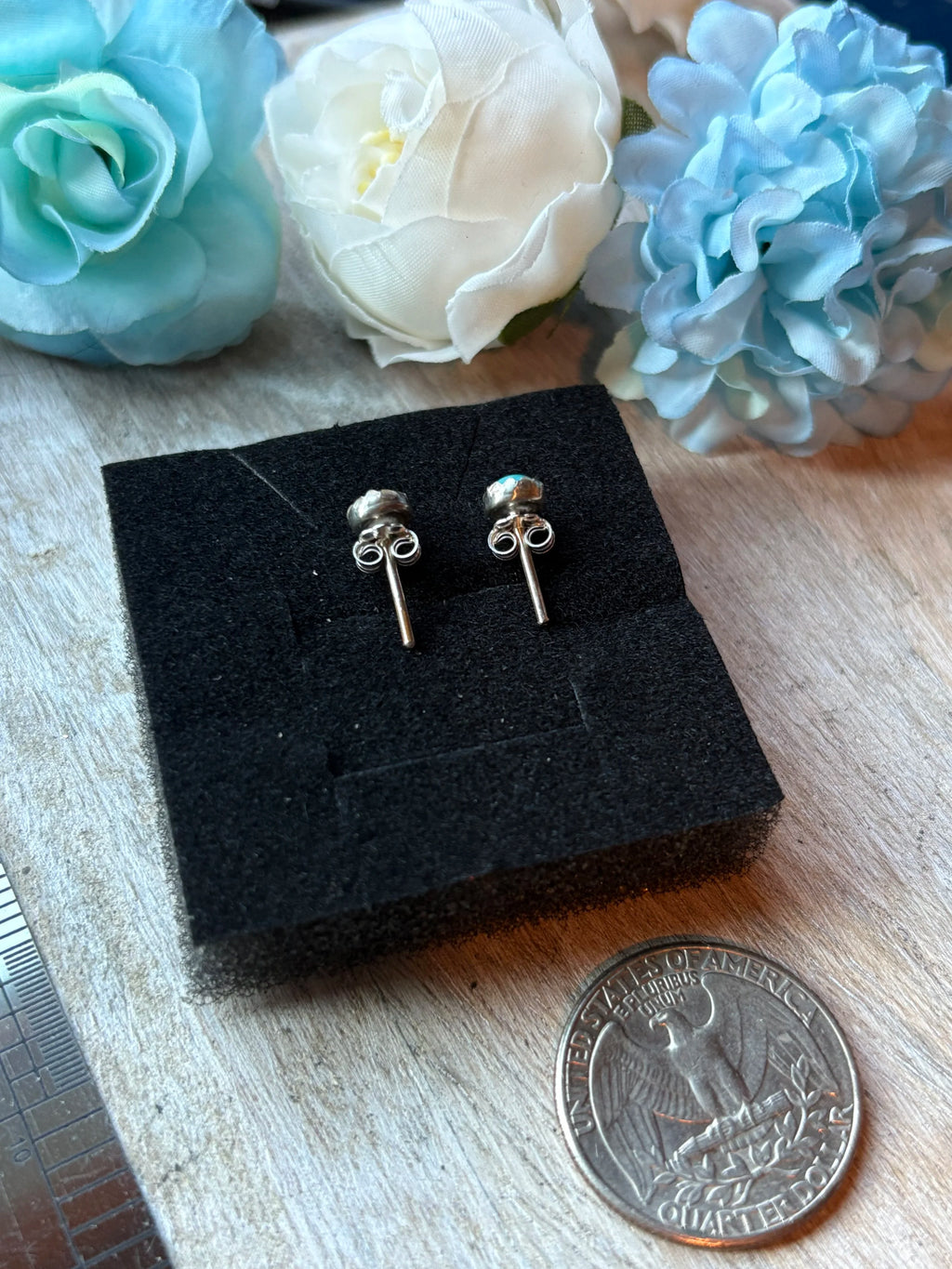 Kingman Turquoise Stud Earrings 5mm