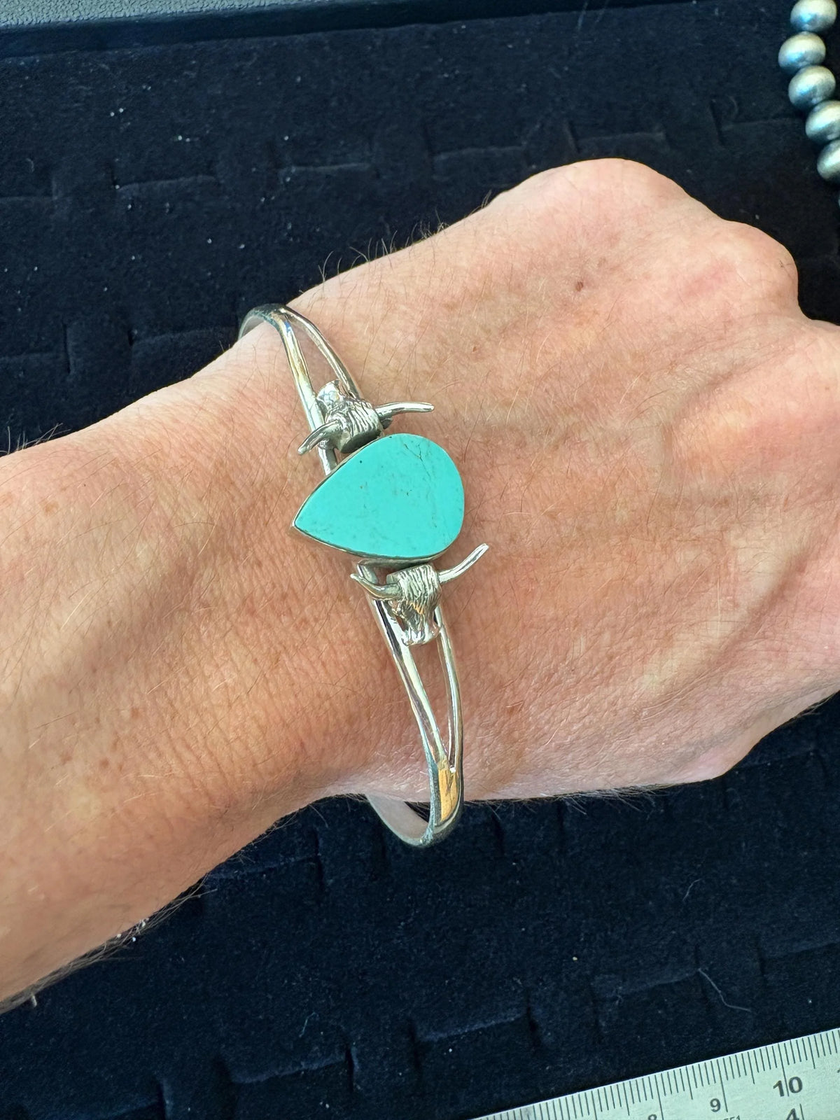 Western Style Turquoise Cuff Sterling Silver