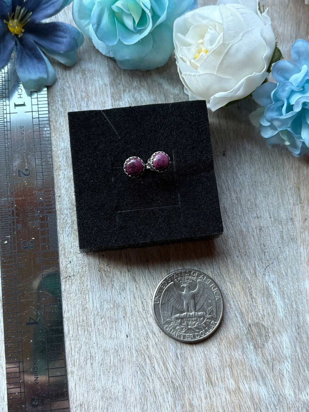Purple Spiny Earring Studs