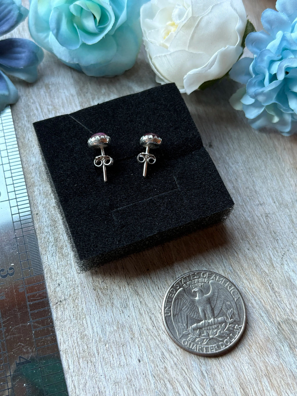 Purple Spiny Earring Studs